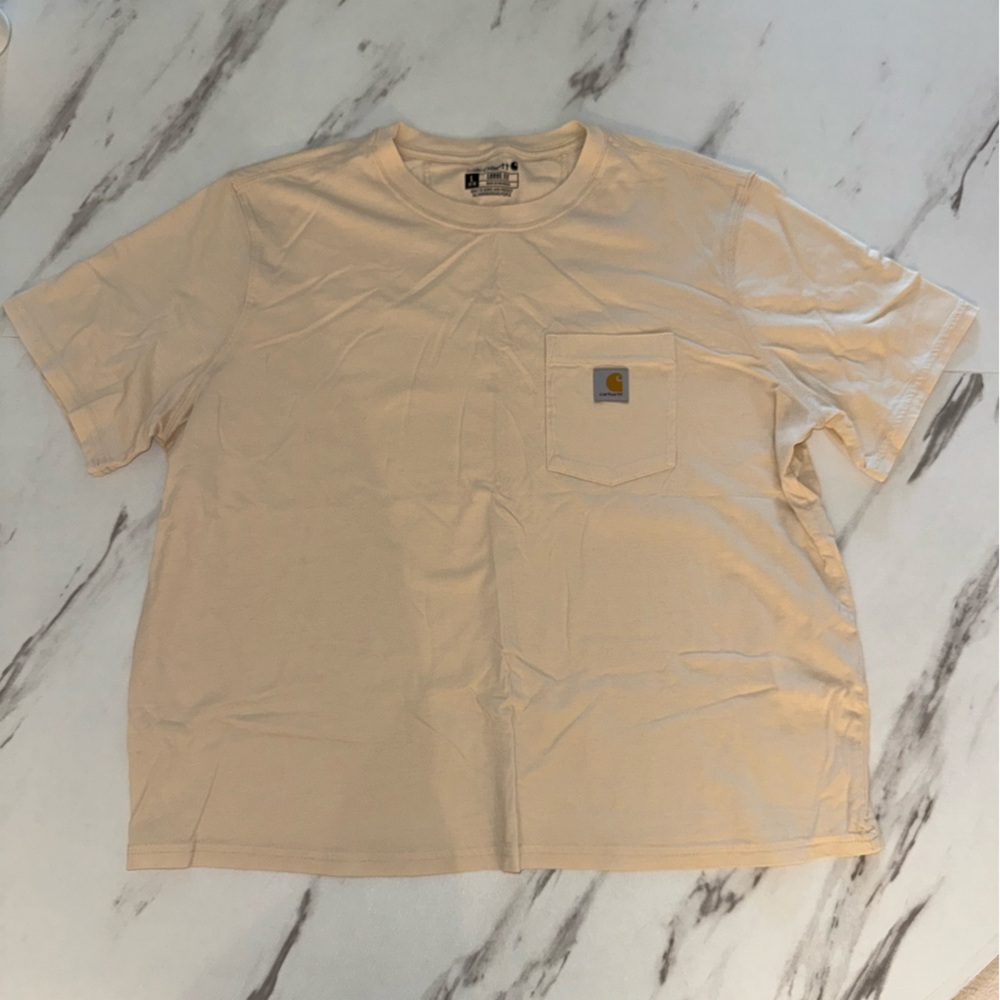 Carhartt Short Sleeve Crew Neck Tee in Cream Loose Fit L